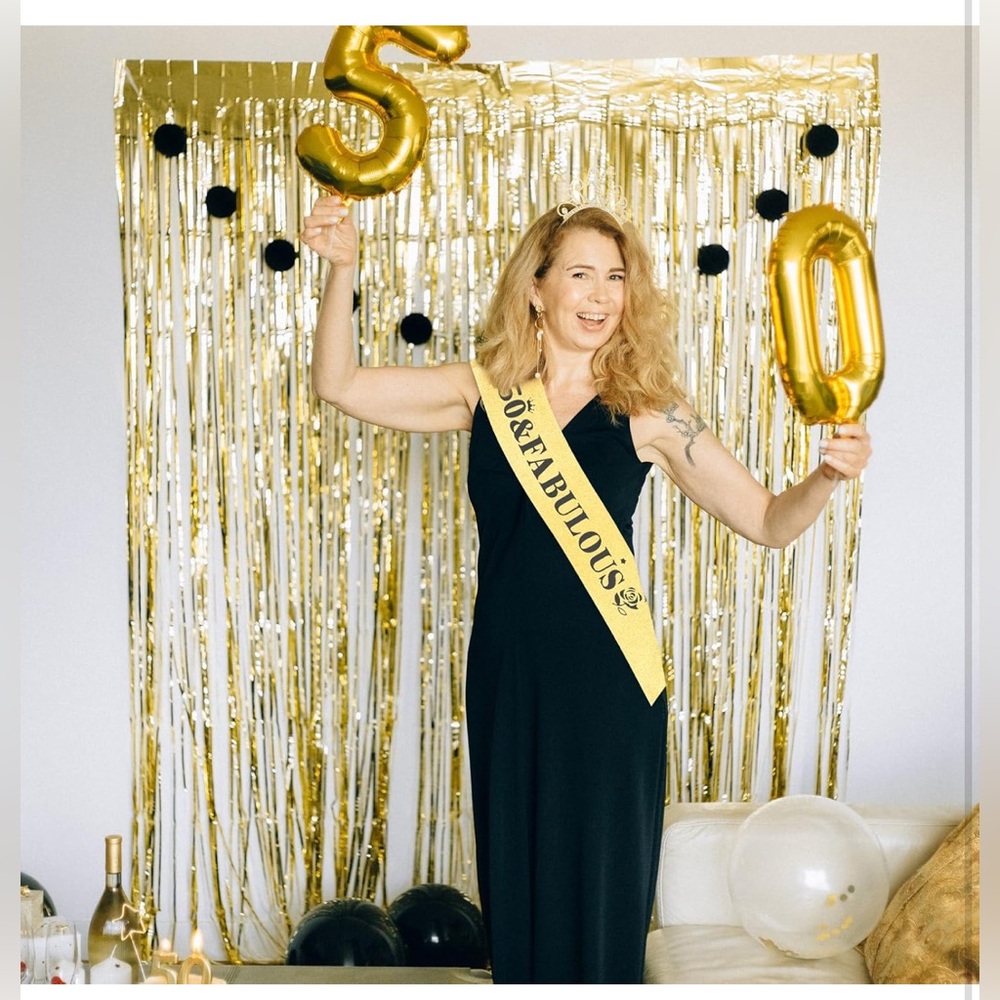 Gold 50th Birthday Tiara and Sash Set - Picture 7 of 7